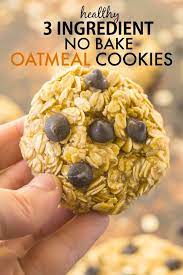 3 Ingredient No Bake Oatmeal Cookies No Oil No Butter Recipe Healthy Oatmeal Cookies Baked Oatmeal Healthy Cookie Recipes