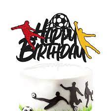 Shop balloons, signs, banners, cutouts & much more! Buy Soccer Cake Topper Happy Birthday Sign Cake Decorations For Soccer Ball Player Net Sport Football Themed Men Boy Birthday Party Supplies Black Glitter Decor Double Sided Online In Turkey B08hvk6mts