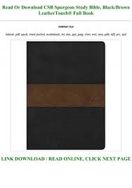 Ffllliidferio ea l em 1865 spurgeon inaugurou a  conferência anual do colégio de pastores, a quai foram convidados todos os pastores que haviam sido preparados no colégio. Download Read Csb Spurgeon Study Bible Black Brown Leathertoucha Pre Order