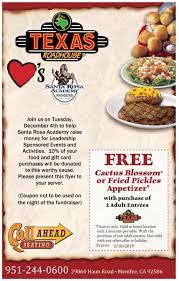 Below are 48 working coupons for texas roadhouse coupons 2019 from reliable websites that we have updated for users to get maximum savings. Texas Roadhouse Fundraiser Santa Rosa Academy