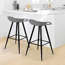 Homooi 24 bar stools, set of 2 counter height strong kitchen counter stool with cushioned top and metal base, black. Cozycasa Bar Stools Set Of 2 Kitchen Barstools Counter Height Bar Stools Seat For Dining Room Kitchen Garage Bar Chairs Set In Grey Buy Online In El Salvador At Elsalvador Desertcart Com Productid