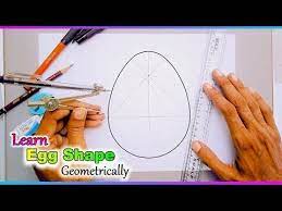 You can outline the drawing with a black pen or marker once you get to step four. How To Draw An Egg Shape With Geometry Youtube Math Drawing Drawing Tutorial Easy Egg Shape