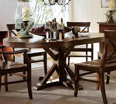 Benchwright Extending Dining Table Rustic Mahogany Stain Pottery Barn Dining Table Rustic Kitchen Table Wood Pedestal Dining Table
