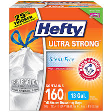 Trust hefty ultra strong tall kitchen trash bags to keep your kitchen waste contained—all the way from can to curb. Hefty Ultra Strong Kitchen Trash Bags 13 Gallon Garbage Bags Scent Free Odor Control Drawstring 160 Count Walmart Com Walmart Com