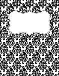Free Printable Black And White Damask Binder Cover Template Download The Cover In Jpg Or Pdf Form Binder Cover Templates Binder Covers Printable Binder Covers