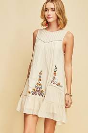 Entro Embroidered Babydoll Shift Dress Natural Dresses Embroidery Fashion Pretty Dresses