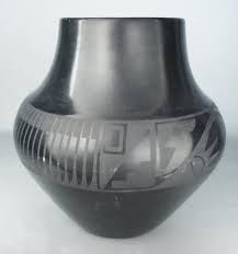 6500 San Ildefonso Painted Blackware Jar By Maria And Santana Martinez C 1955 Shiprock Santa In 2020 American Indian Pottery Native American Art American Ceramics