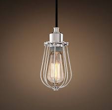 Marconi Small Cage Pendant Polished Nickel Utility Pendants Restoration Hardware Luminaire