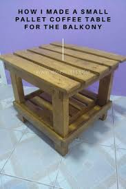 A Small Pallet Table Measuring 60 X 60 Centimeters Is Great For Balconies And Terraces It Is Made Of One Ordinar In 2020 Small Pallet Free Wood Pallets Coffee Table