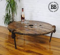 Wrench Legs Upcycled Reclaimed Industrial Cable Reel Pallet Coffee Table In Home Furniture Diy Furniture Tabl Furniture Diy Coffee Table Spool Furniture