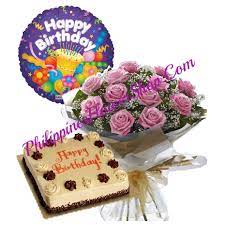 39 flower birthday cake images. 12 Pink Roses With Mocha Cake And Balloon To Laguna