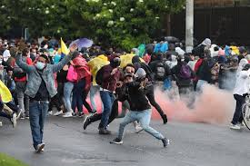 At least five civilians and one police officer have died during protests against a government tax reform in colombia since the start of unresrt this week, the country's ombudsman said saturday. N Uqkas Tdz7zm