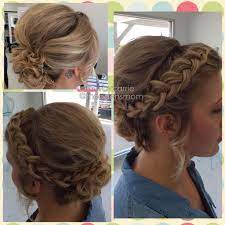 In fact, all hair lengths can make not only braided looks but also braided updos work. Bridesmaid Formal Braided Style By Carrie Murtaugh Braided Updo For Short Hair Short Hair Updo Hair Styles