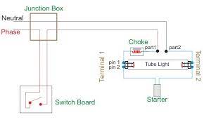 wiring diagram of single tube light installation with electromagnetic ballast tube light lighting diagram light switch wiring