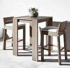 Rh 39 S Marbella Teak Bar X2f Counter Chair With Its Clean Lines And Crisp Right Angles Marbella Is Pure Modernism B Bar Table Pub Table Sets Patio Bar Set