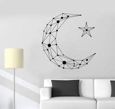 Vinyl Wall Decal Geometric Moon Star Art Decor Room Decoration Stickers Unique Gift 1392ig Tape Wall Art Room Decor Home Decor