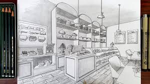 The porch has symmetrical sides, but we step 9. Drawing A Bakery Shop In Two Point Perspective Timelapse Youtube