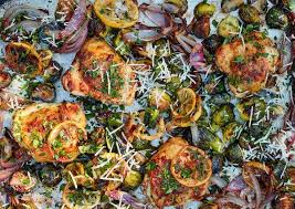 Sheet Pan Lemony Chicken With Brussels Sprouts Recipe Recipe In 2020 Recipes Nyt Cooking Chicken Main Dishes