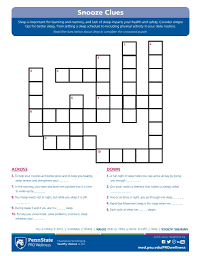 Snooze Clues Crossword Puzzle Penn State Pro Wellness Crossword Puzzle Clue Crossword