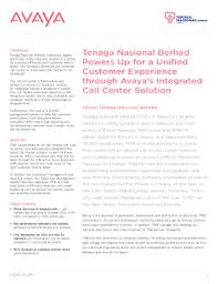Tenaga nasional berhad (tnb) is the largest electricity utility in malaysia and a leading utility company in asia. Fillable Online Tenaga Nasional Berhad Powers Up For A Unified Customer Experience Through Avayas Integrated Call Center Solution Fax Email Print Pdffiller
