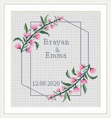 Best thing wedding wedding counted cross stitch pattern by ursula michael to download and print online. Cross Stitch Pattern Wedding Personalized Love Tree Wedding Etsy Kanavice Ornekleri Kanavice Tasarimlari Nakis Tasarimlari