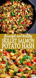 Skillet Salmon Potato Hash Recipe Healthy Brunch Or Light Dinner Recipe In 2020 Salmon Potato Healthy Brunch Easy Brunch Recipes