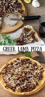 Greek Lamb Pizza Hearty Flavorful Ground Lamb Slow Roasted Tomatoes Salty Kalamata Olives And Feta Ground Lamb Recipes Greek Recipes Slow Roasted Tomatoes