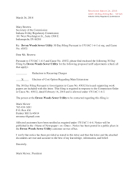 March 26, 2018 Mary Becerra Secretary of the Commission Indiana Utility  Regulatory Commission 101 West Washington St., Suite 150