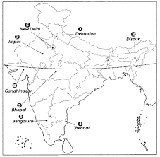 Class 9 Geography Map Work Chapter 1 India Size And Location Learn Cbse Https Www Learncbse In Class 9 Geography Map Work Cha Geography Map Geography Map