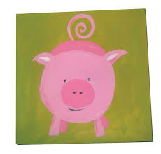 Kids Pig Painting On Canvas Farm Animal Art Boys Room Decor Nursery Decor Pig Painting Kids Canvas Painting Art For Kids