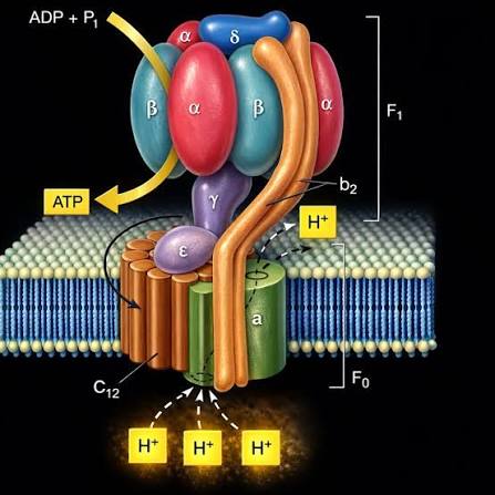 Te presento a la ATP sintasa   ATP sintasa es la enzima responsable de  la síntesis de una molécula, que equivale a la moneda de cambio de energía  del metabolismo celular:
