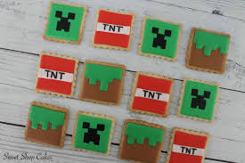 Minecraft Themed Sugar Cookies Minecraft Birthday Cookies Cake Creations