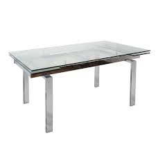 Viadurini offers a selection of the best extendable tables with glass top and steel and / or wooden legs. Extendable Glass And Chrome Metal Dining Table 160 220 X 100 X 79 Cm Qechic