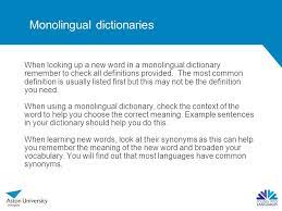 Monolingual synonyms, monolingual pronunciation, monolingual translation, english dictionary definition of monolingual. Module 1 Dictionary Skills Part 1 Ppt Download