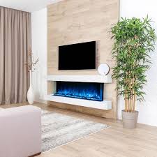 These ancient fireplaces with mantels were designed with a hood that extended over a fire grate to capture the smoke. Modern Flames Lpm 4416 Rwc Landscape Pro Multi 44 Inch Three Sided Electric Fireplace With Recessed
