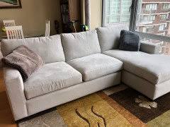 Crate and barrel, sofa, couch, modern, home, furniture, neutral, mid century. Crate And Barrel Axis Ii Sectional In Douglas Ice Color