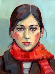 Girl With Red Scarf By Keelyart Paintings Portrait Art Portrait Painting Art