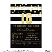 Black And White Party Invitations Sweet 16 Party Invitation Gold Black White Zazzle Com Black And Gold Invitations Sweet 16 Birthday Party Sweet Sixteen Birthday Party Invitations