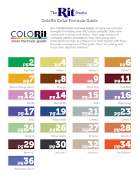 Colorit Color Formula Guide The Rit Studio