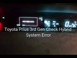 Toyota Prius Check Hybrid System Error Youtube