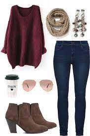 Burgundy Fall Outfit Burgundy Sweater Outfit Burgandy Outfits Fall Outfits