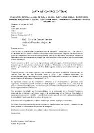 Carta De Control Interno