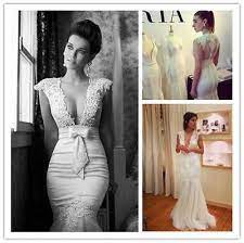 White Ivory Organza Lace Appliques Mermaid Wedding Bridal Dress Size Custom Wedding Dresses Berta Wedding Dress Applique Wedding Dress