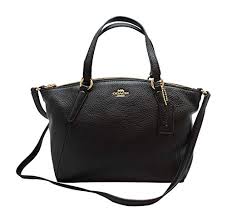 Coach Pebble Leather Mini Kelsey Satchel Crossbody Handbag F28994 Black Imitation Gold