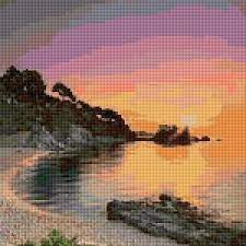 Dimensions gold collection counted cross stitch kit, japanese flower garden, 16 count light blue aida, 12'' x 16''. Ann Logan 10 Free Patterns Online Sea Sunset 2504