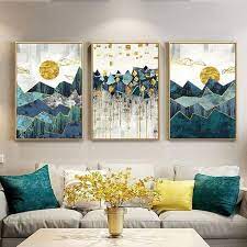 Maybe you would like to learn more about one of these? 32 How To Choose Teal Art Deco Living Room Homesdecoring Wall Art Canvas Painting Geometric Wall Art Landscape Wall Art