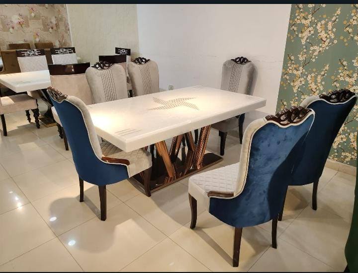 Luxury Modern Onyx Top Marble Dining Table