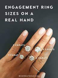 A Side By Side Carat Comparison Of Different Engagement Ring Sizes Different Engagement Rings Engagement Ring Sizes Engagement