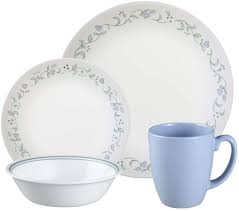 The patterns are inspired by the latest trends in fashion and home decor, delivering a variety of styles that will make a statement in any household. Corelle 16 Piece Vitrelle Glass Country Cottage Chip And Break Resistant Dinner Set Service For 4 Green Blue Amazon De Kuche Haushalt