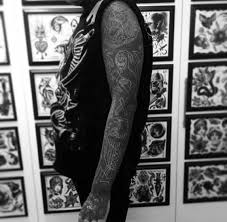 70 All Black Tattoos For Men Blackout Design Ideas Full Sleeve Tattoos All Black Tattoos Full Sleeve Tattoo Design